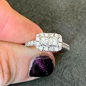 Diamond ring and earrings. reserved for OL.